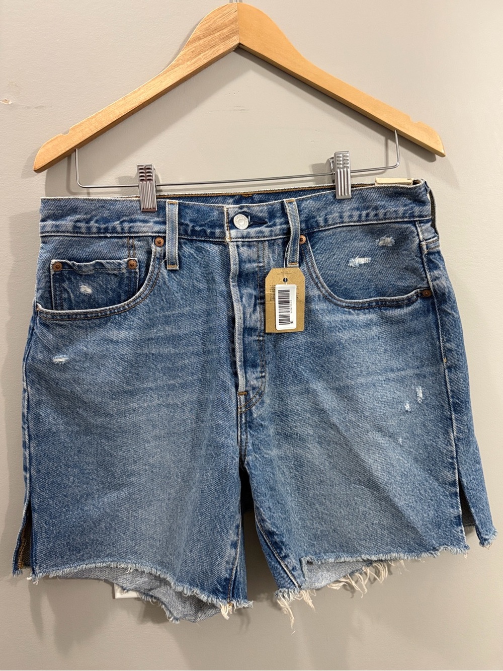 Levi’s Denim High-Rise Cutoff Shorts - Blue